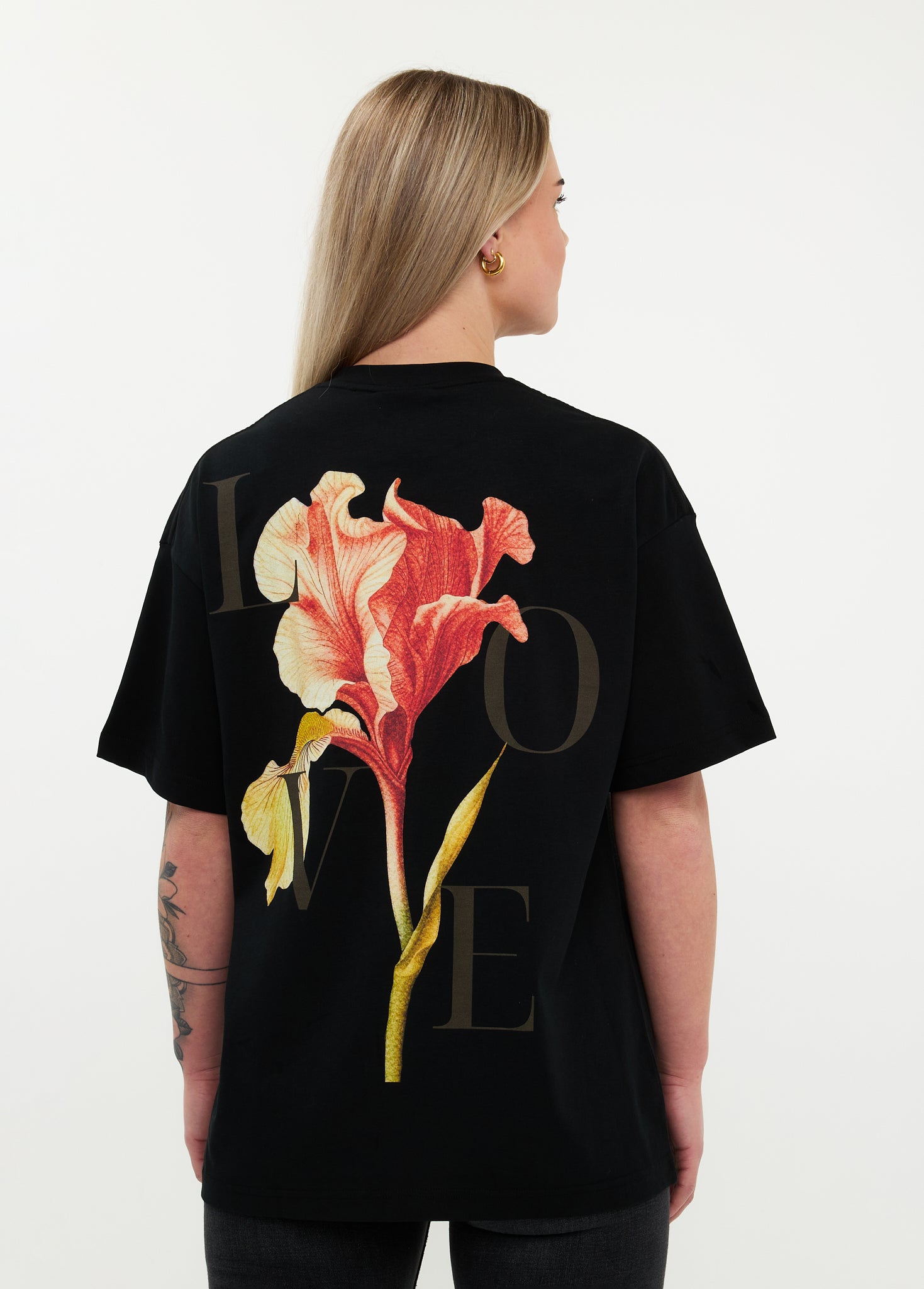 Oversized T-shirt 100% Katoen – 3D Rose & Love Letters