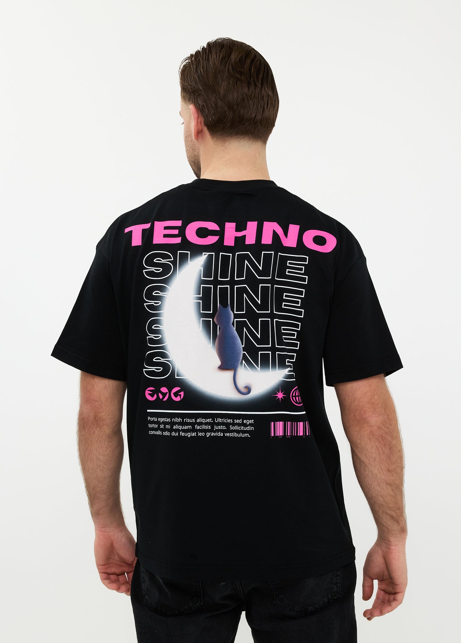 Oversized T-shirt 100% Katoen – Neon Techno