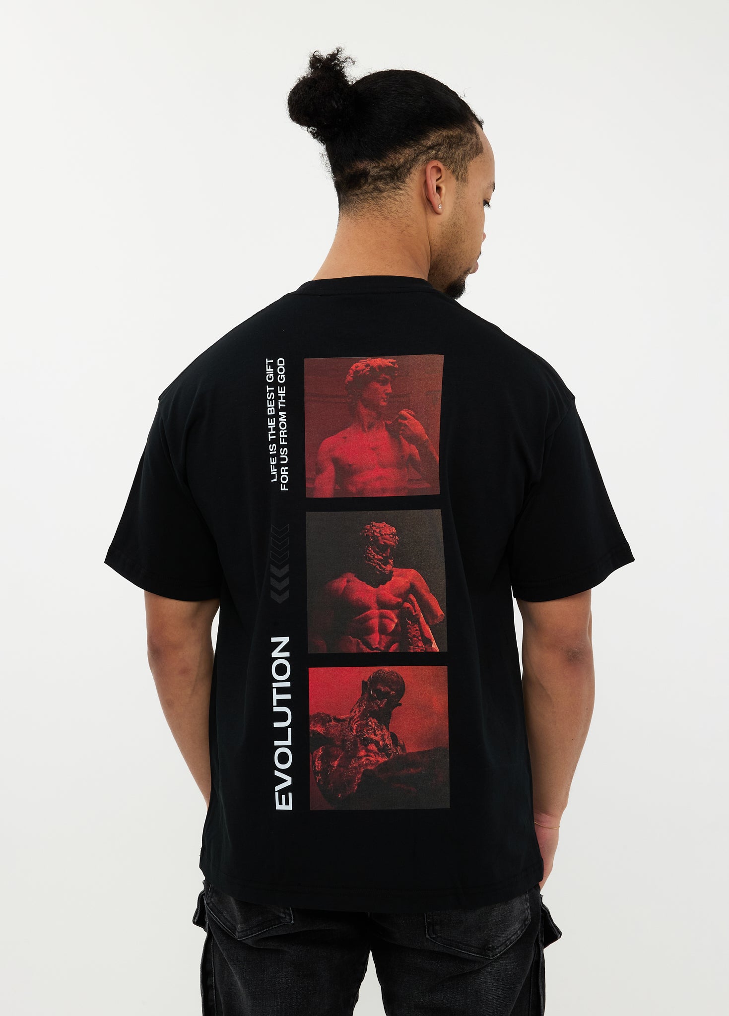 Oversized T-shirt 100% Katoen – Red Evolution of the Gods