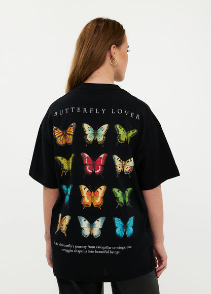 Oversized T-shirt 100% Katoen – Serene Butterfly
