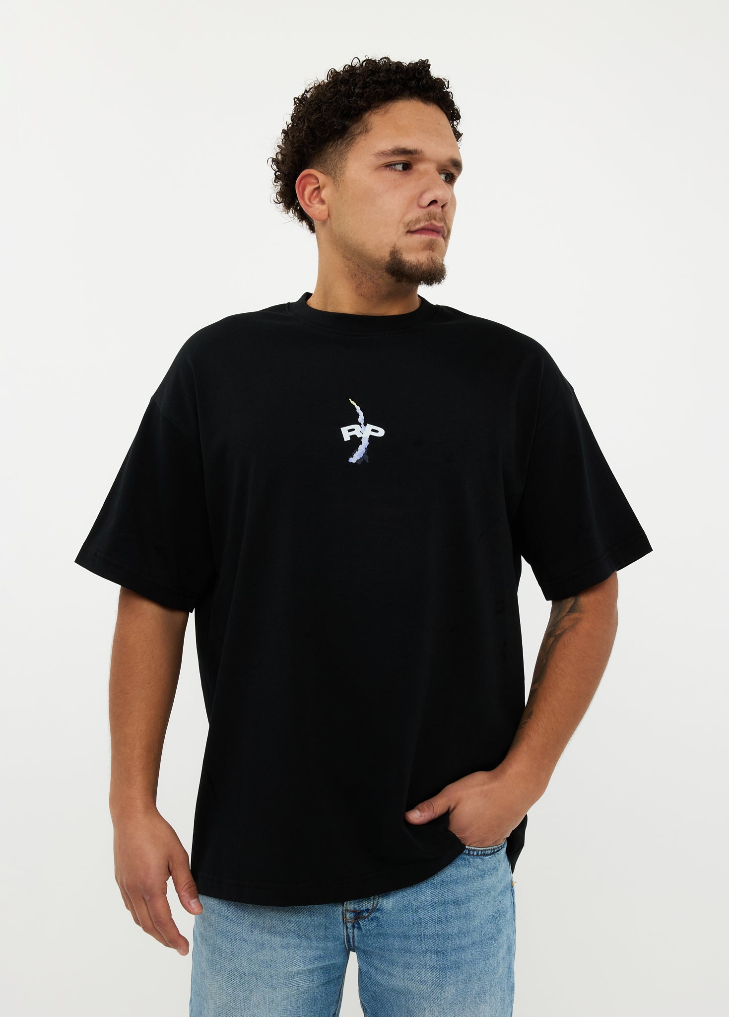 Oversized T-shirt 100% Katoen – Fauget Apparel met Kleurrijke Roos