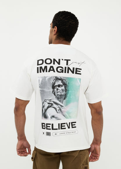 Exclusive edition oversized T-shirt 100% Katoen – Don’t Imagine, Believe
