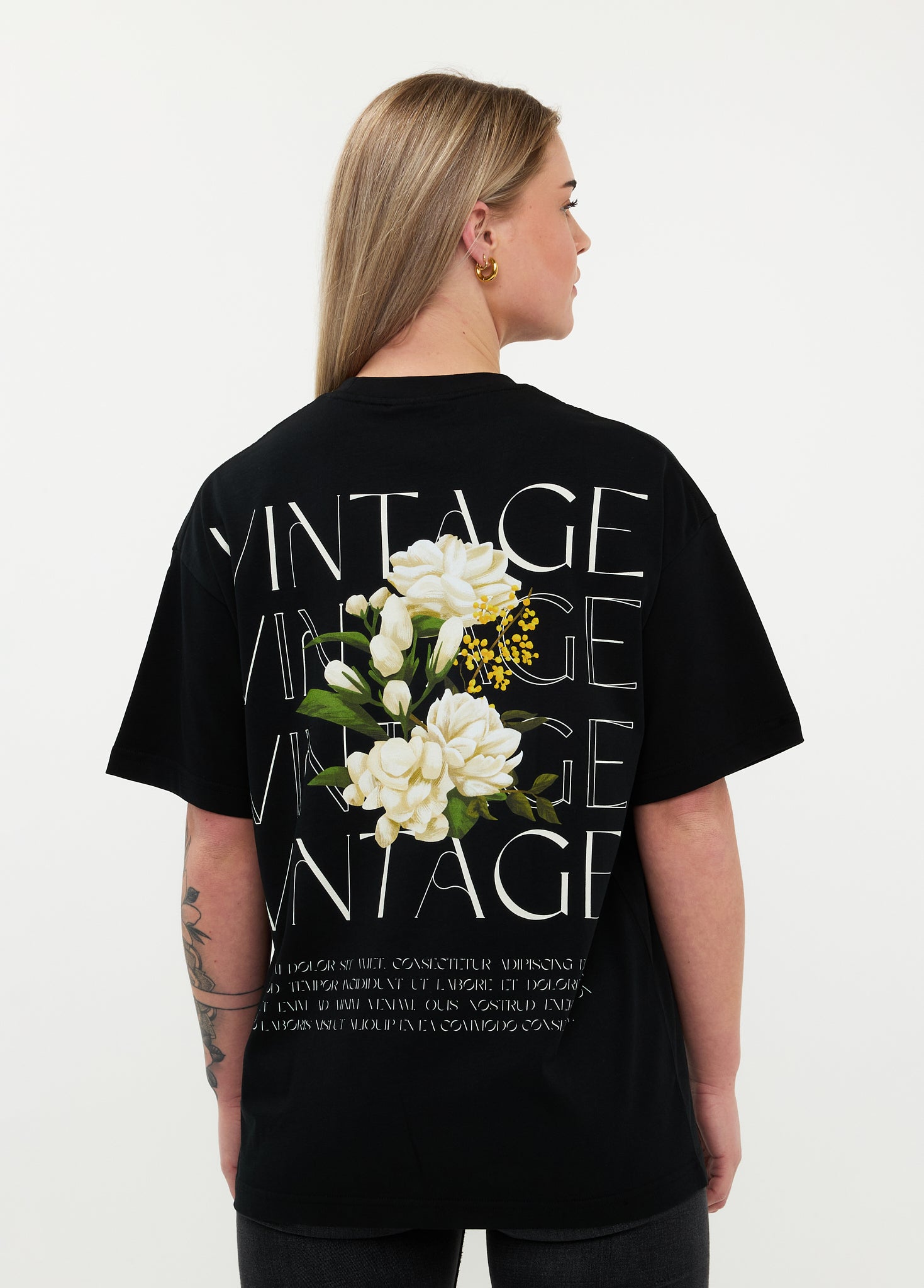 Oversized T-shirt 100% Katoen – Vintage flowers