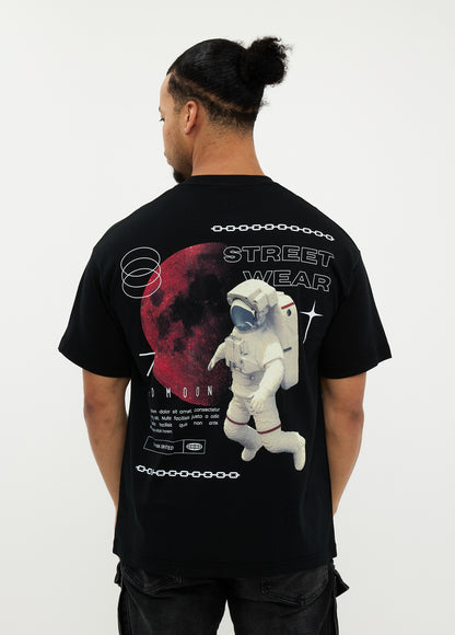 Oversized T-shirt 100% Katoen – Red Moon Astronaut